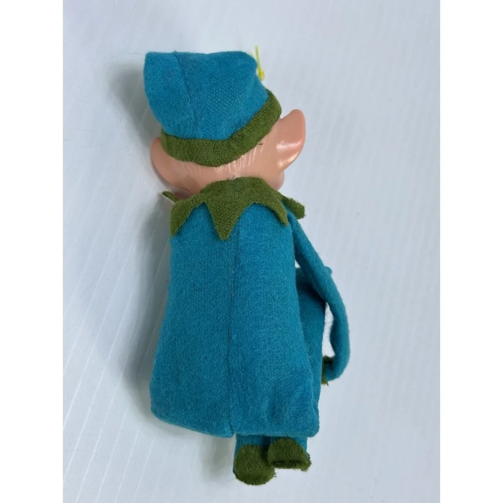 Vintage Knee Hugger Pixie Elf Christmas Ornament Shelf Sitter Made in Japan MCM
